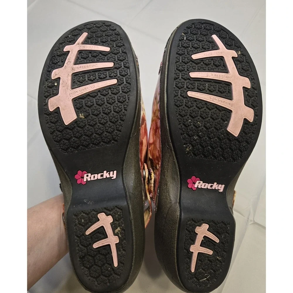 Rocky4 EurSole Slingback Patent Leather Clog Shoe Renaissance Rose Size 39/8-8.5 - Picture 7 of 9
